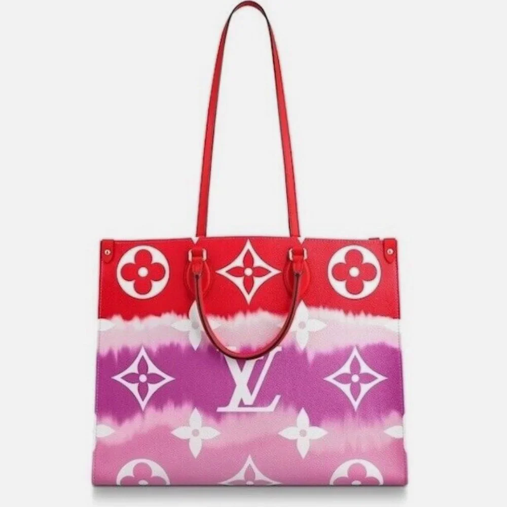 Auc Louis Vuitton Monogram Giant Escale OnTheGo GM 2WAY Bag Rouge SD0290 - Picture 3 of 15